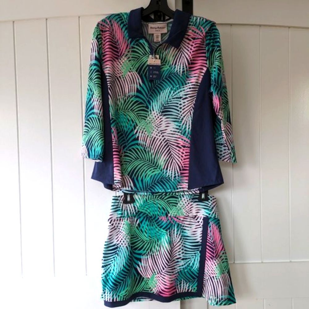 Tommy Bahama Tropical Vivez la Vie Golf Skort (L) & Long Sleeve Top (XL) NWT